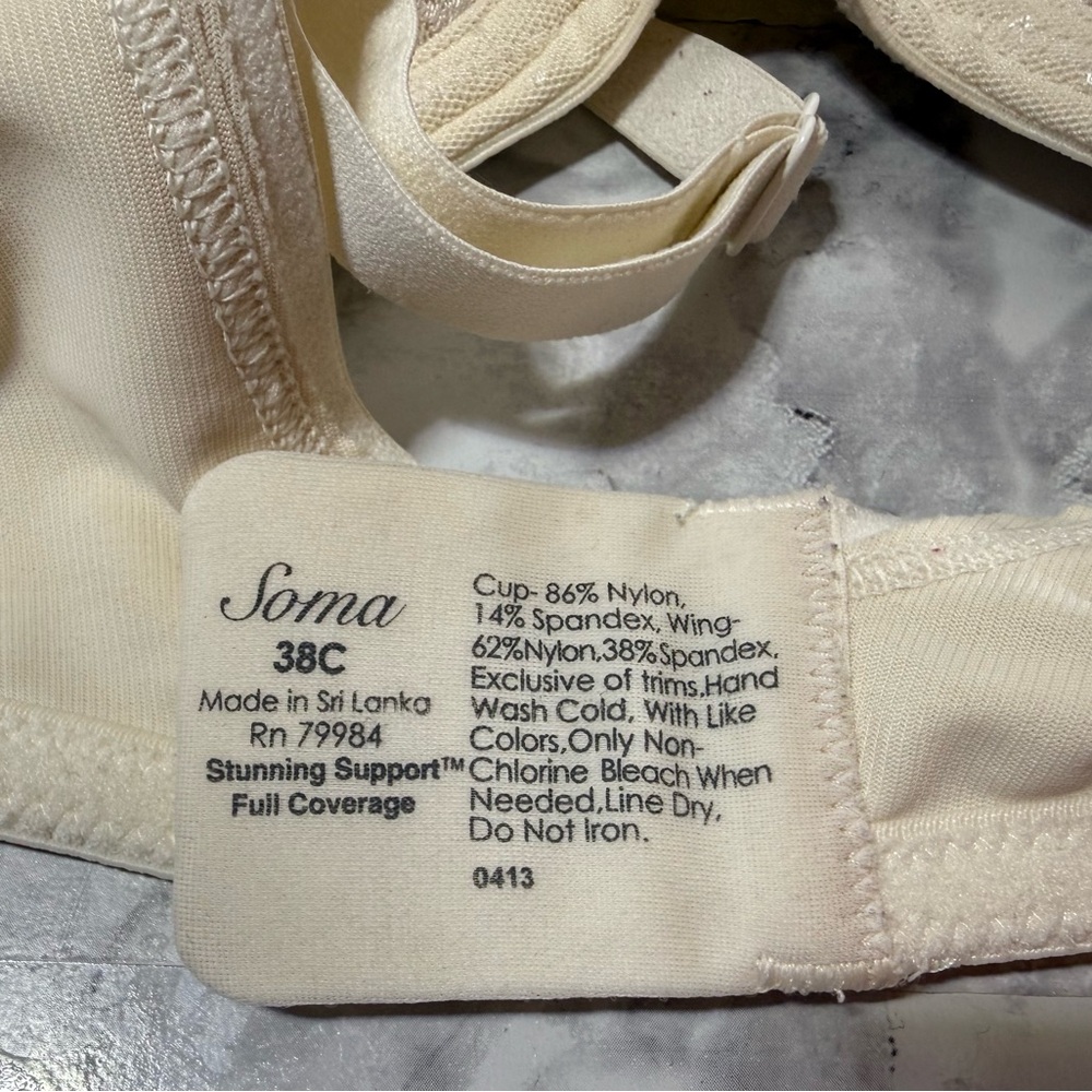 Soma stunning support full coverage bra. Lace-Print Underwire Bra - Picture 3 of 5